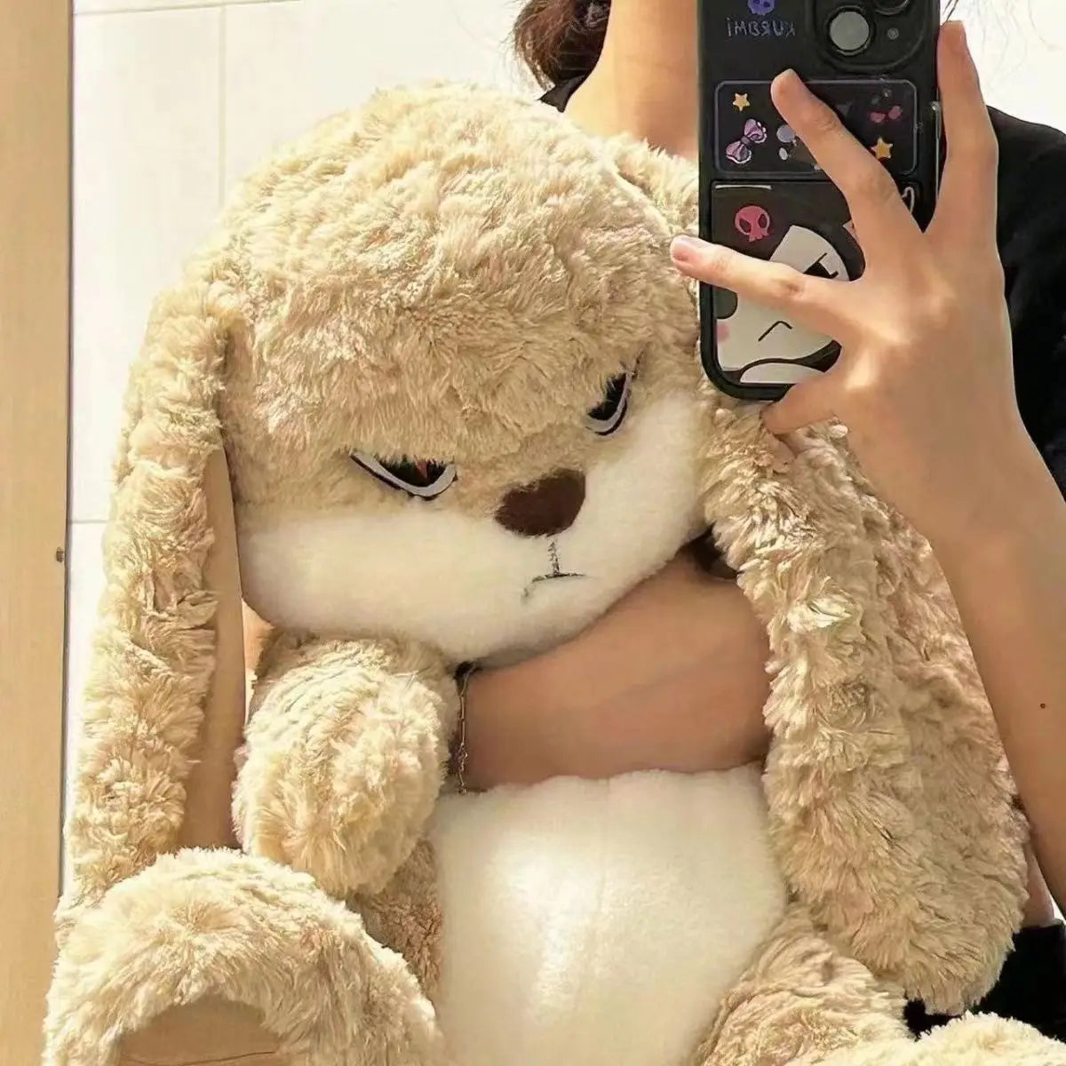 Large Angry Rabbit Plush Toy – Cute Kawaii Stuffed Animal Doll ...