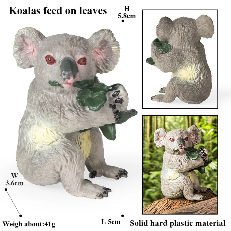 Oenux Classic Australian Wild Animals Kangaroos Koala Platypus Tasmanian Devil Echidna Cassowary Model Figurine Toy Kid Gift