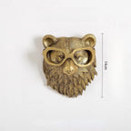 Antique Bronze Resin Animal Pendant Golden Deer Head Wall Storage Hook Up Background Wall Accessories Decorative Figurines