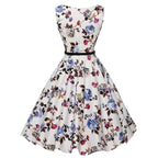 Summer Vestidos Dress Clothing Floral Robe Retro Swing Casual Vintage Rockabilly Dresses