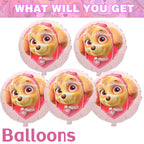 Pink Paw Patrol Skye Birthday Party Decorations Skye Foil Latex Balloons  Tableware Plate Backdrop For Kids Girls Party Supplies