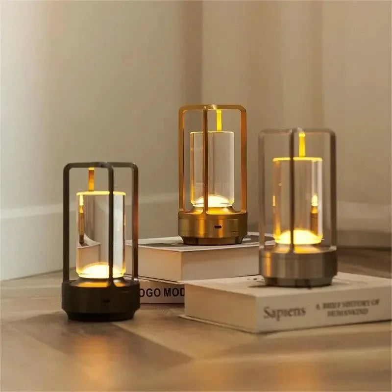 GGbingo Rechargeable Wireless Table Lamp LED Touch Sensor Desktop Night Light Reading Lamp for Hotel Bar Bedroom Decor Light