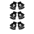 New Punk Gloves Unisex Halloween Skeleton Skull Half Finger Gloves Glow In The Dark Fingerless Stretch Knitted Winter Mittens