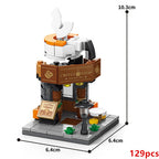Mini ABS Self-Locking Bricks Street View Blocks Panda Coffee Ice Cream Flower Shop DIY Toy for Kids Girls Birthday Gift