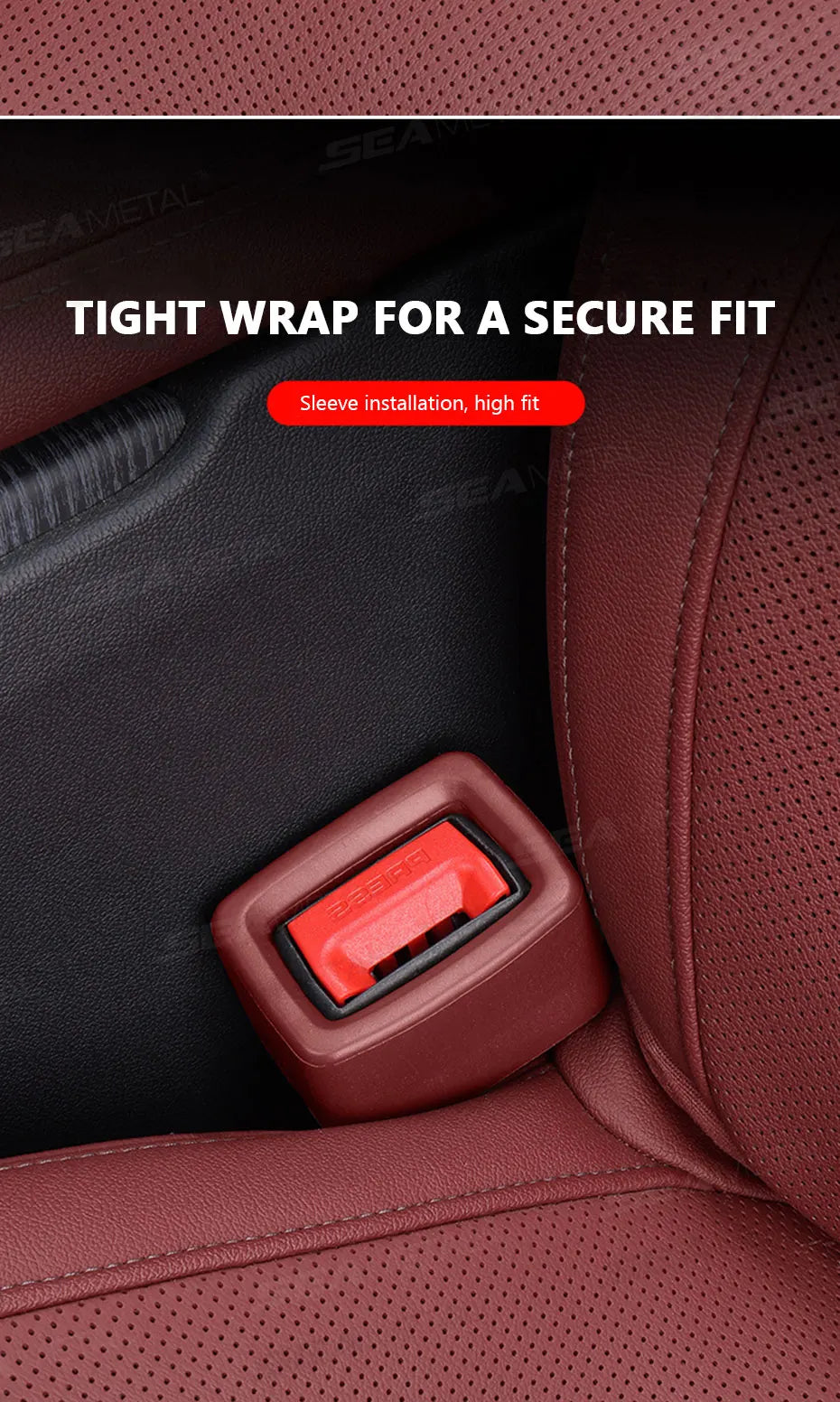 SEAMETAL Car Seatbelt Guard Seat Belt Holder EVA Buckle Protective Cover Upright Device Card Slot Bracket Car Accessories