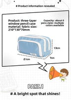 Large Capacity Simple and Versatile Japanese Pencil Case Stationery Box for Female Primary School Students, Junior High School S