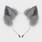 Handmade Faux Fur Animal Ears Headband Furry Cat Fox Ear Hairhoop Headwear Costume Accessory for Cosplay Masquerade
