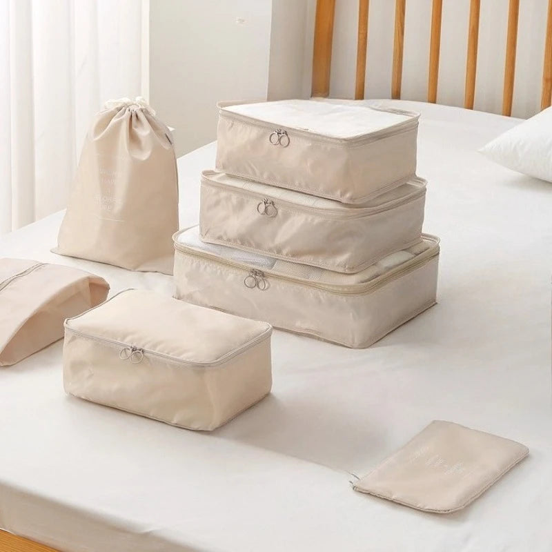 7Pcs/set Travel Storage Bag Set Travel Luggage Organizer Bags Toiletry Shoe Clothing Underwear Sorting Bag