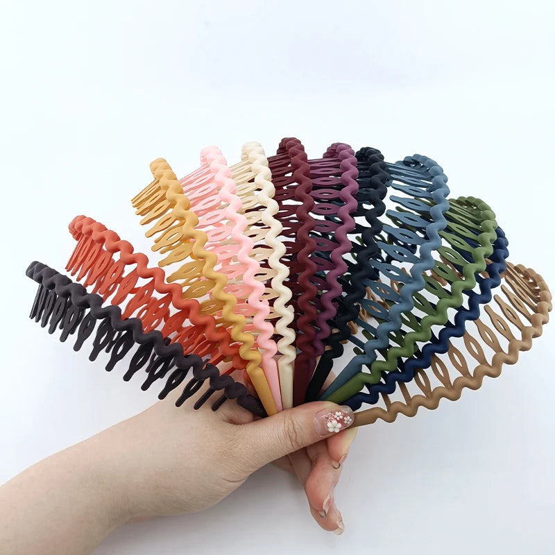 1/2/3pcs Hair Clip Frosted Color Headband Women's Non-slip Band Teeth Simple Pressure Headband Face Headband Hair Accessories