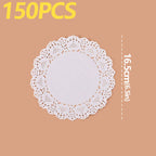 150Pcs Kitchen Fried Food Special Flower Bottom Paper Oil-absorbing Paper Baking Cake Pizza Snack Round Household Lace Paper Pad