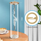 Modern Glass Incense Burner Anti-Ash Flying Incense Holder with Removable Glass Ash Catcher for Home Decor Yoga Meditation