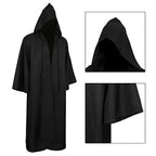Masquerad Cloak Soft Unisex Hooded Black Robe Witch Long Cape Cosplay Costume Prop Party Performance Supplies Holiday Decoration