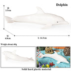 Oenux Ocean Life Animals Whale Dolphin Basking Shark Narwhal Tropical Fish Model Action Figures PVC Education Toy Kids Gift