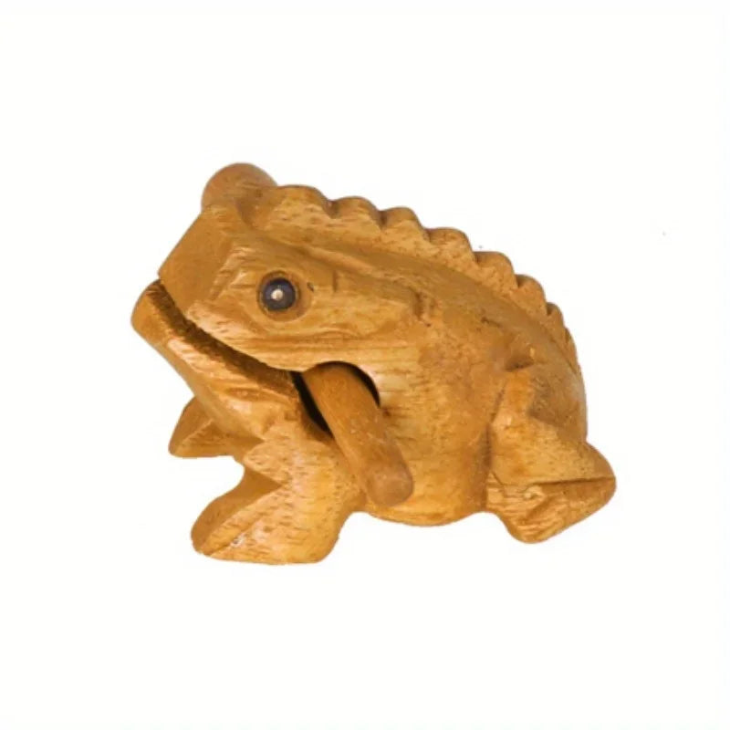 1PC Thailand Frog Wood Carving Ornaments Hand-carved Toad Creative Vocal Toys Solid Wood Toad Craft Scenic Souvenirs
