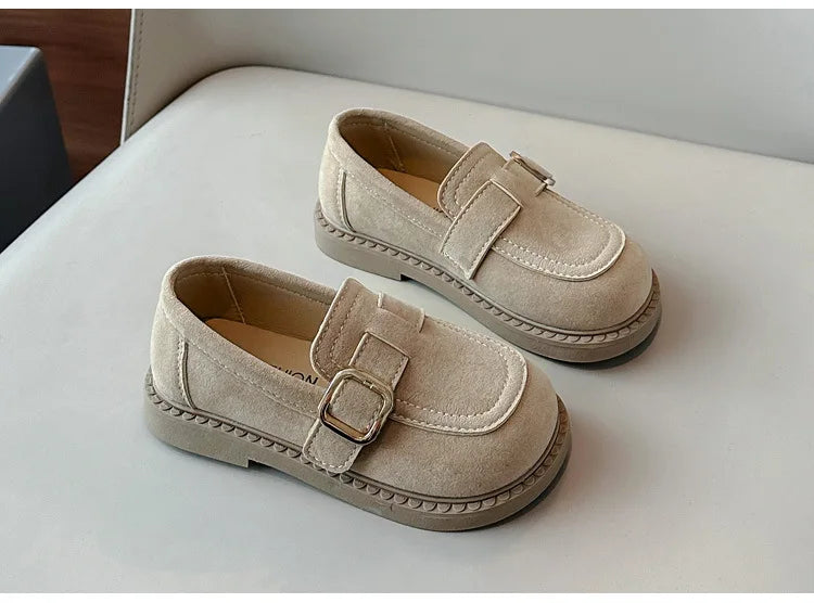 Girls Flats Spring Fall Shallow Lazy Loafers Shoes for Kids Girl Comfortable Soft Suede Sneaker Casual School Shoes Child I02111