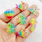 20Pcs Cute Resin Cartoon Shell, Starfish, small fish, seahorse, for Scrapbooking, Wedding Decor & DIY Jewelry Making Accessories