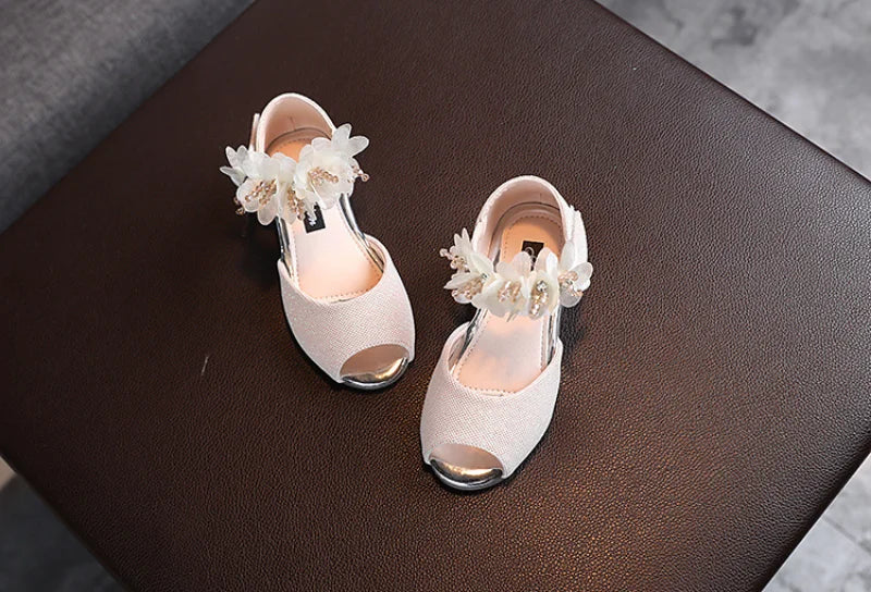 Girls Rhinestone Flower Shoes Princess Dress Pumps for Kids