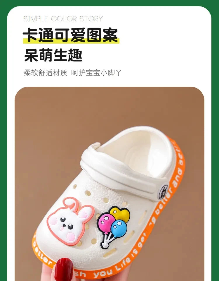 Kids Summer Hole Sandals Soft Cartoon Beach Shoes for Children