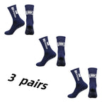 3Pairs/Lot New in ANTI SLIP Tapedesign Football Socks Mid Calf Non-Slip Soccer Sport Cycling Sports Mens Sock Women