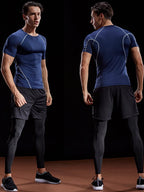 2026 Compression T Shirt Men Summer Sportswear Running T-shirt Elastic Quick Dry Sport Tops Tee Athletic Gym Workout Shirts Men