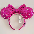 Disney Princess Headband Mickey Ear Rapunzel Sequin Bow Hair Hoop Birthday Gift Girl Accessories Halloween Gift Christmas Jack