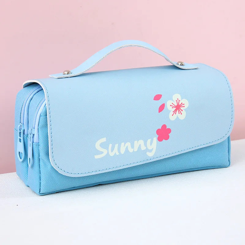Cute Decompression Pencil Case Large Capacity Storage Bag Back to School Supplies Kawaii Korean Stationery Pen Cases
