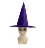 Halloween Witch Hat Flannel Wizard Costume Hat for Parties