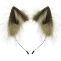 Handmade Faux Fur Animal Ears Headband Furry Cat Fox Ear Hairhoop Headwear Costume Accessory for Cosplay Masquerade