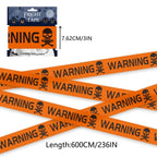 1/2pcs Halloween Warning Caution Tape Skull Crossbones Haunted House Barrier Tape Party Decoration Horror Scene Prop Pendant