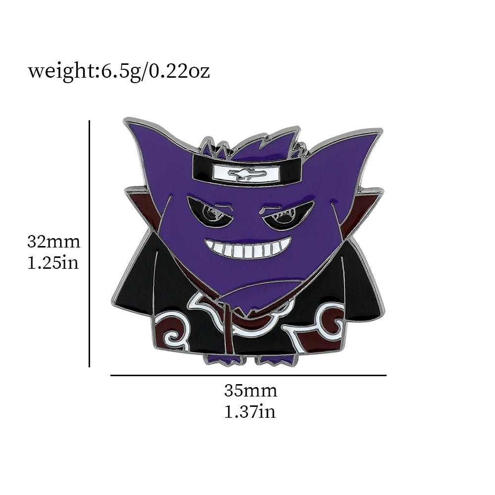 Gengar Cartoon Brooches Anime Enamel Lapel Pins for Backpack Accessories Fans Collection Brooches Jewelry Gift