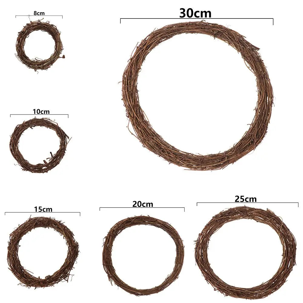8-30CM Christmas Artificial Wreath Wicker Vine Ring Festival Rattan Garland Xmas Party  Decoration Garlands
