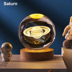 GGbingo 6cm Crystal Ball Decoration Astronomy Solar System Planets Moon Astronaut LED Balls Home Snow Glass Globe Decorations