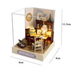 DIY 3D Puzzles Wooden Toy Miniature Dollhouse Handmade Doll House Model Building Kits Coffee House Toys For Xmas Gifts