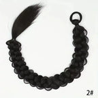 24 Inch Synthetic Long Braided Ponytail Hair Extensions for Women With Elastic Band  Hair Accessories