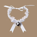 Plush Rabbit Sexy Cat Ears Headband for Women Girls Lace Bow Necklace Plush Bell Hairband Cosplay Masquerade-Party Costume Hair
