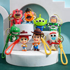 Disney Toy Story Figure Keyring Woody Buzz Alien Smarty Pants Car Keychain Cute Doll Pendant Birthday Christmas Gift for Kids