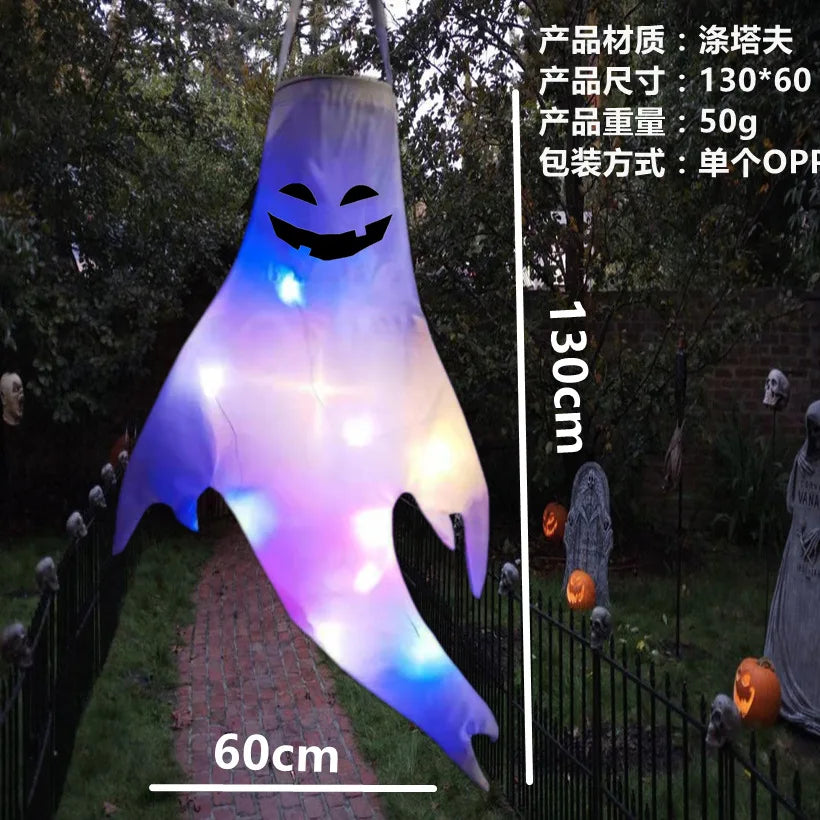 Hanging Ghost Halloween LED Luminous Ghost Children's Gift Scary Party Props Home Outdoor Courtyard Bar Hanging Decorations
