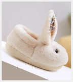 Children Indoor Slippers Winter Warm Cotton Shoes Kids Home Floor Slippers Cartoon Rabbit Anti-slip Boys Girls Plush Footwear