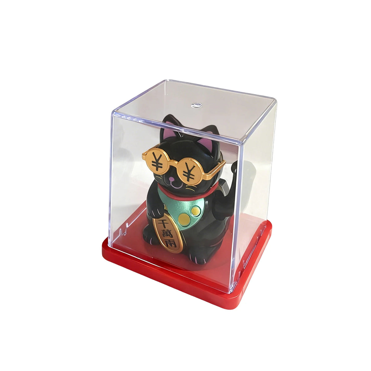 Solar Powered Maneki Neko Lucky Cat Welcoming Chinese Lucky Cat Waving Hand Beckoning Fortune Cat Figurines For Home Decor