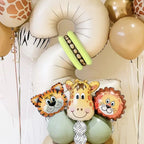 40 pieces new jungle retro animal balloons for kids birthday number 12345  party decoration set with digital columns Tiger Lion