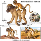 Oenux Simulation Wild Animal Chimpanzee Orangutan Gorilla Tree Sloth Monkey Model Action Figures Garden Miniature Decoration Toy