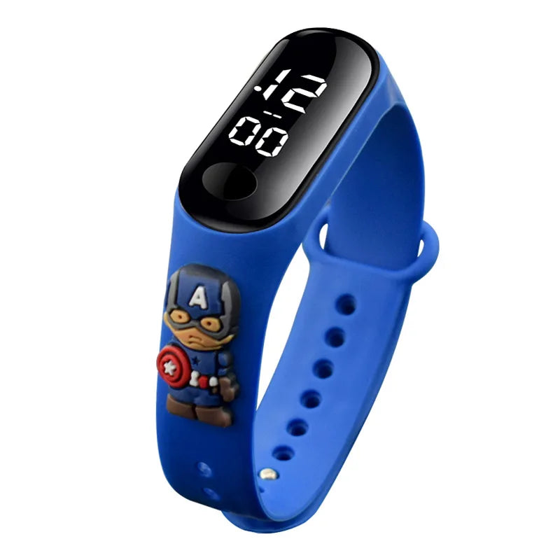 3D Cartoon Superhero LED Watch for Kids – Sports Digital Watch