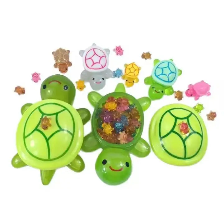 1PC Night Glow Large Turtle+100pcs Mini Luminous Turtles Figurines Resin Craft Glowing Turtle Storage Ornament Landscape Desktop