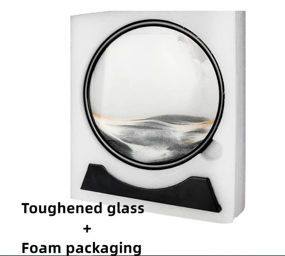3D Glass Moving Sand Art Creatitive Sandscape In Motion Display Flowing Sand Frame Hourglass Painting for Home Decor for Gifts