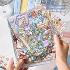 Mr Paper 49pcs/bag Business Town Series Mini 3D Miniature Scenography Sticker Book Visual Stacking Scene Stickers DIY Gift Decor