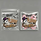 100Pcs Small Halloween Treat Bags,Clear Self Adhesive Candy Bags, Plastic Cookie Bags for Trick or Treat, Halloween Goodie Bags