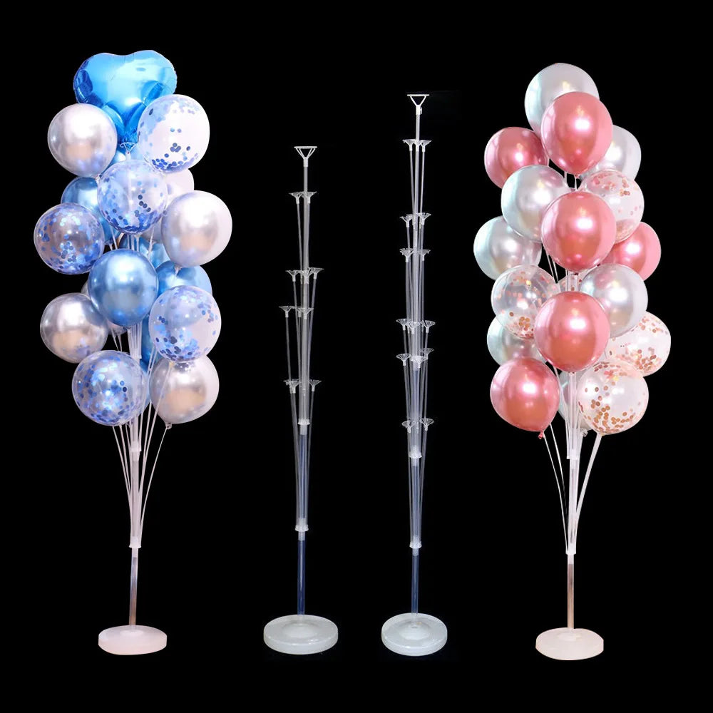 Runtowo 1set Birthday Balloon Stand Kit, Balloon Stand With Base And Pole For Wedding Birthday Party Decoration
