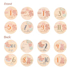 2Pcs Baby Wooden Balloon Milestone Cards Photography Accessories Baby Photography Shooting Props For Newborn Birthing Gifts