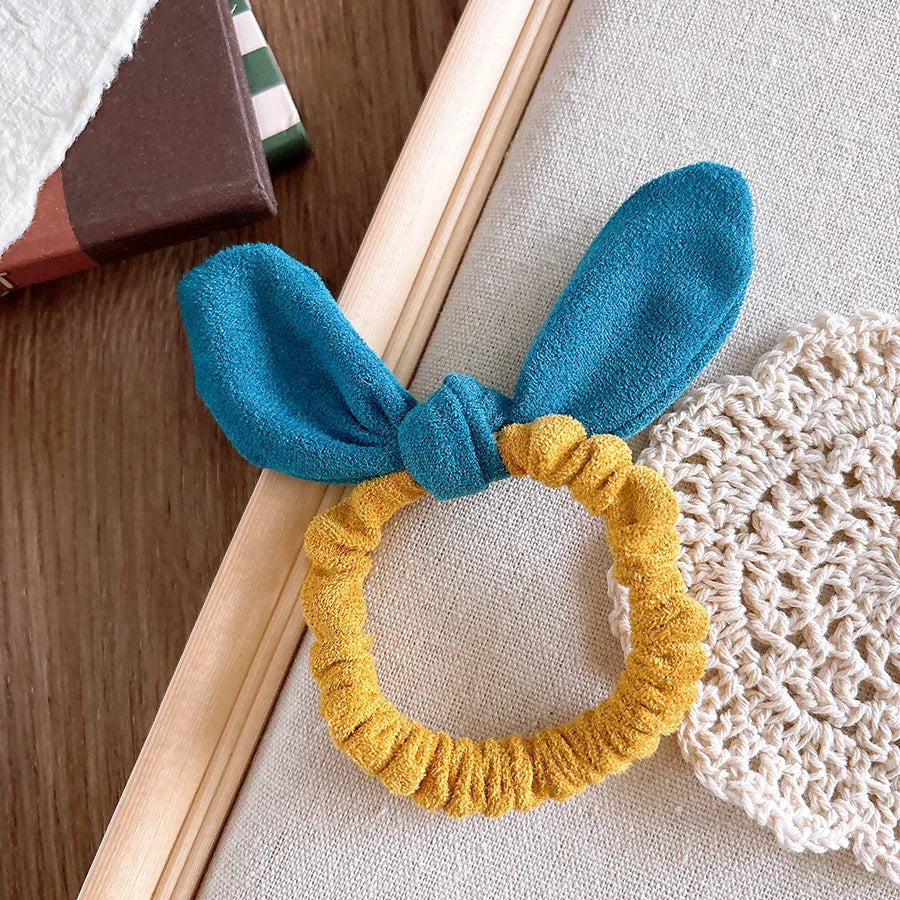 2025 Cute Rabbit Ear Scrunchies Children Girls Gift Elastic Hair Rubber Bands Accessories Tie Hair Ring Rope Headdress Headwear