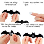 3D Bat Decor Halloween Purple Light/No Light Wall Sticker Bat Night Light for Halloween Party Scare Decoration Festive Supplies